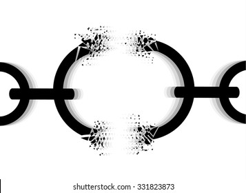 Broken chain. Freedom concept. Vector illustration.