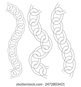 Grafikzeichen mit unterbrochener Kette. Kette Link gebrochen isoliert Zeichen auf weißem Hintergrund. Vektorillustration