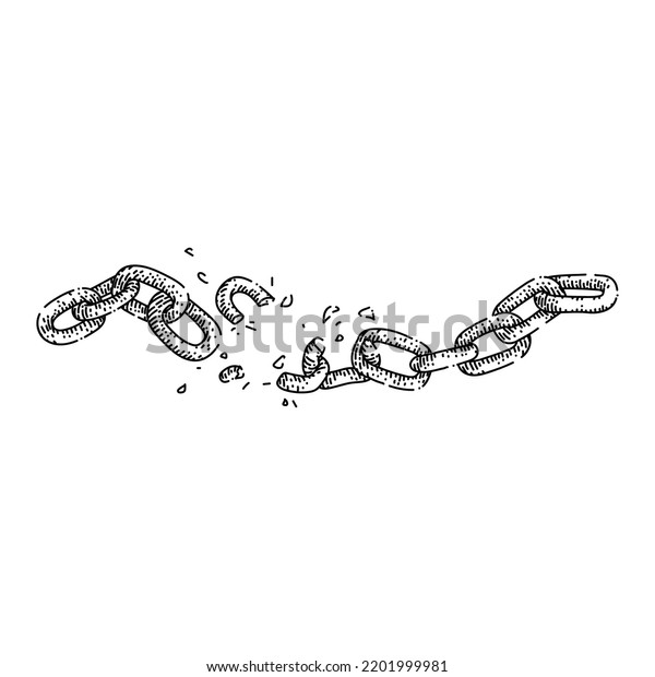 Broken Chain Hand Drawn Vector Link Stock Vector (Royalty Free ...