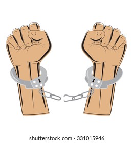 Broken Chain Handcuffs Vector Illustration Concept Stock Vector ...