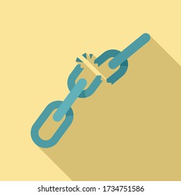 Broken chain icon. Flat illustration of broken chain vector icon for web design