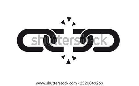 broken chain icon isolated. vector illustration