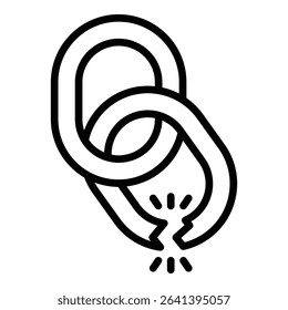 Broken Chain Icon line Style For Various Design Purposes