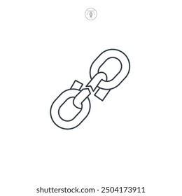 Broken Chain icon symbol vector illustration isolated on white background