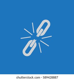 Broken chain  icon, unlink vector illustration