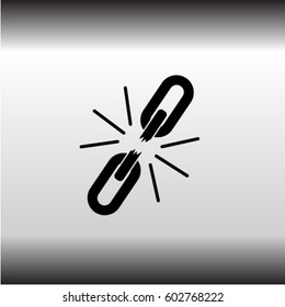 Broken chain  icon, unlink vector illustration