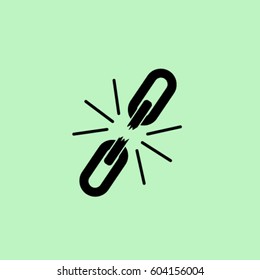 Broken chain  icon, unlink vector illustration