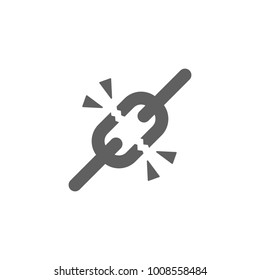 Broken chain icon vector