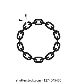 broken chain icon vector