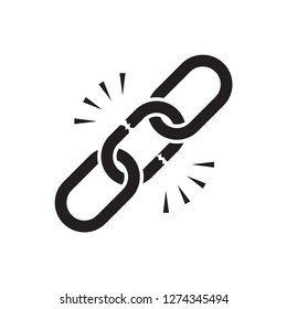 broken chain icon vector