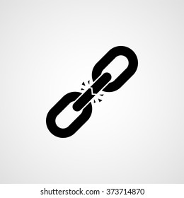 Broken Chain. Icon. Vector