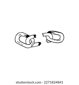 broken chain illustration vector concept