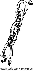 Broken chain illustration vector tattoo