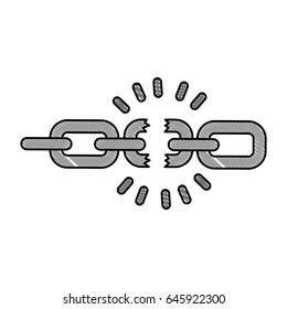 Broken chain isolated icon