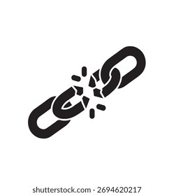 Enlace de cadena rota Vector de icono de desconexión
