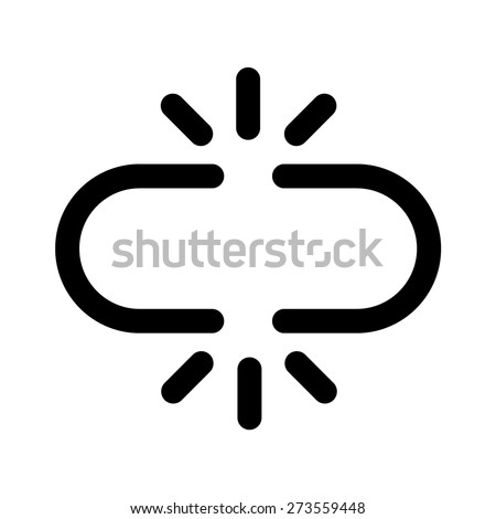 Broken chain link or disconnect line art vector icon for apps and websites