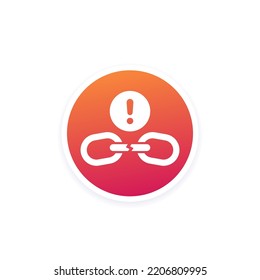 Kettenglied gebrochen, Vektorsymbol trennen