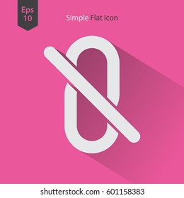 Broken Chain Link Flat Icon. Simple Sign. Vector Illustrated Symbol