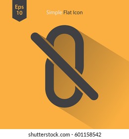 Broken Chain Link Flat Icon. Simple Sign. Vector Illustrated Symbol