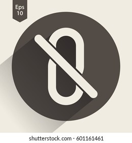 Broken Chain Link Flat Icon. Simple Sign. Vector Illustrated Symbol