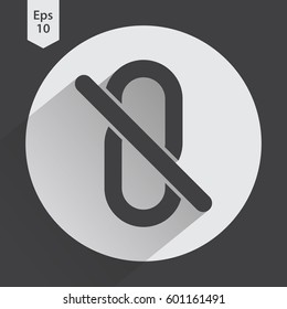 Broken Chain Link Flat Icon. Simple Sign. Vector Illustrated Symbol
