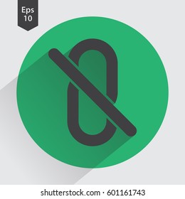 Broken Chain Link Flat Icon. Simple Sign. Vector Illustrated Symbol
