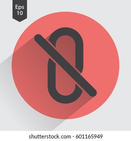 Broken Chain Link Flat Icon. Simple Sign. Vector Illustrated Symbol