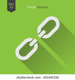 Broken Chain Link Flat Icon. Simple Sign. Vector Illustrated Symbol