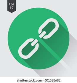 Broken Chain Link Flat Icon. Simple Sign. Vector Illustrated Symbol