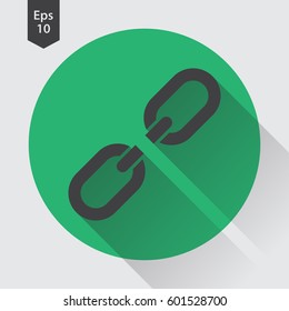Broken Chain Link Flat Icon. Simple Sign. Vector Illustrated Symbol