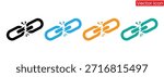 Broken chain links in four colors on white background,chain link icon. Security symbol template for graphic and web design collection logo vector illustration,Chain icon, durable icon, vector,