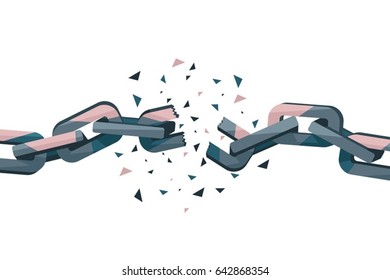Broken chain, pop art design 