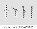 broken chain symbol icon in vector