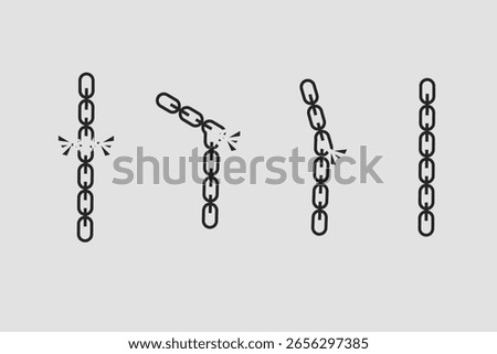 broken chain symbol icon in vector