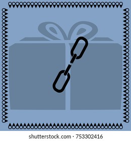 Broken chain, unlink. Vector icon