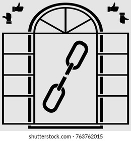 Broken chain, unlink. Vector icon