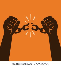 Cadenas rotas que simbolizan el Vector de la libertad