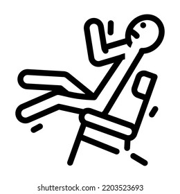 broken chair man accident line icon vector. broken chair man accident sign. isolated contour symbol black illustration