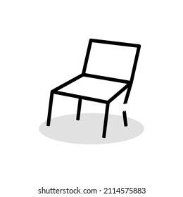 Broken chair. Minimal vector. Simple lines design. Doodle art illustration. Instability and damage concept. Losing job.