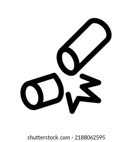 Broken chalk icon. Vector illustration.