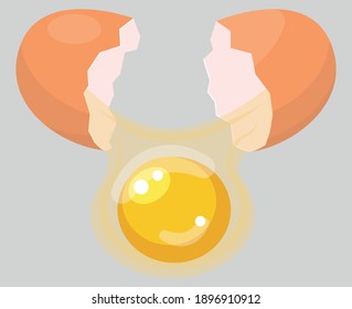 Broken chicken egg. Cooking scrambled eggs. Food.