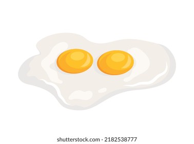 Broken chicken egg. Natural, fresh and organic products, protein and yolk. Healthy food, farming and farming. Proper diet and nutrition. Scrambled eggs or omelet. Cartoon flat vector illustration