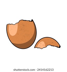 a broken chicken egg shell vector illustration