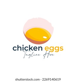 broken chicken egg vector illustration logo design