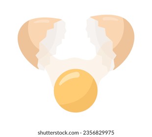 Broken Chicken Egg Vector Illustration