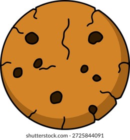 Ilustração de biscoito de chocolate quebrado
