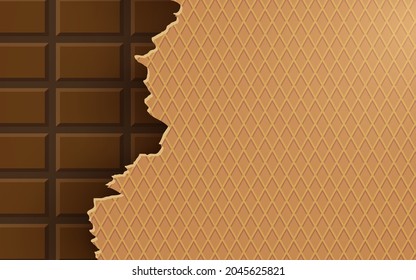 broken chocolate wafer background texture