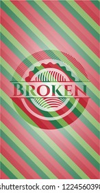 Broken christmas emblem background.