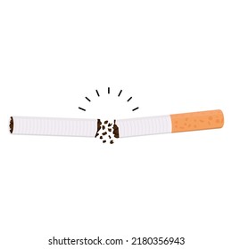 signo de concepto de banner de tabletas de cigarrillos rotas