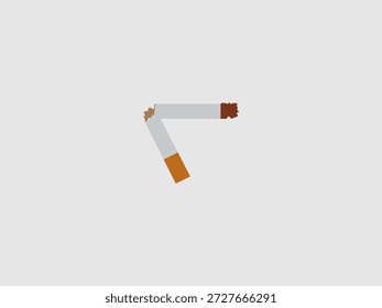 Un cigarrillo roto se muestra como un símbolo para dejar de fumar y apoyar un